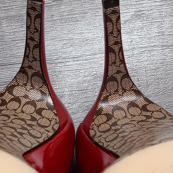 Coach Misty Patent Leather vintage 3½" heels Red - Picture 11 of 16